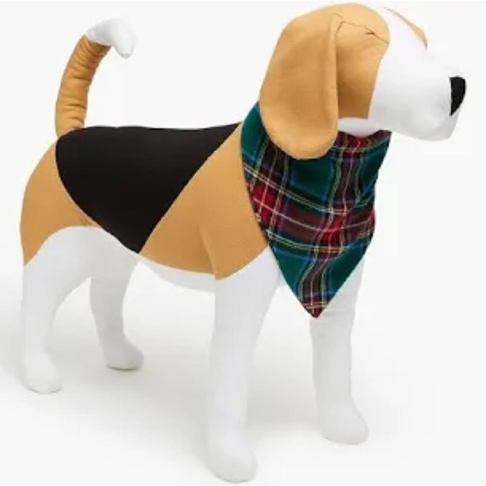 J. Crew Red and Green Plaid Dog Bandana size M/L